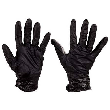 Bsc Preferred Nighthawk, Disposable Gloves, 4 mil Palm, Nitrile, Powder-Free, L, 50 PK, Black BUY00087380